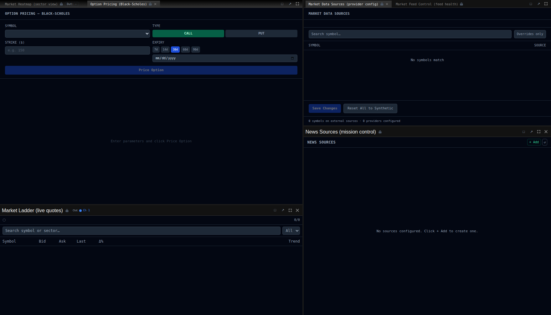 Option Pricing (Black-Scholes) screenshot