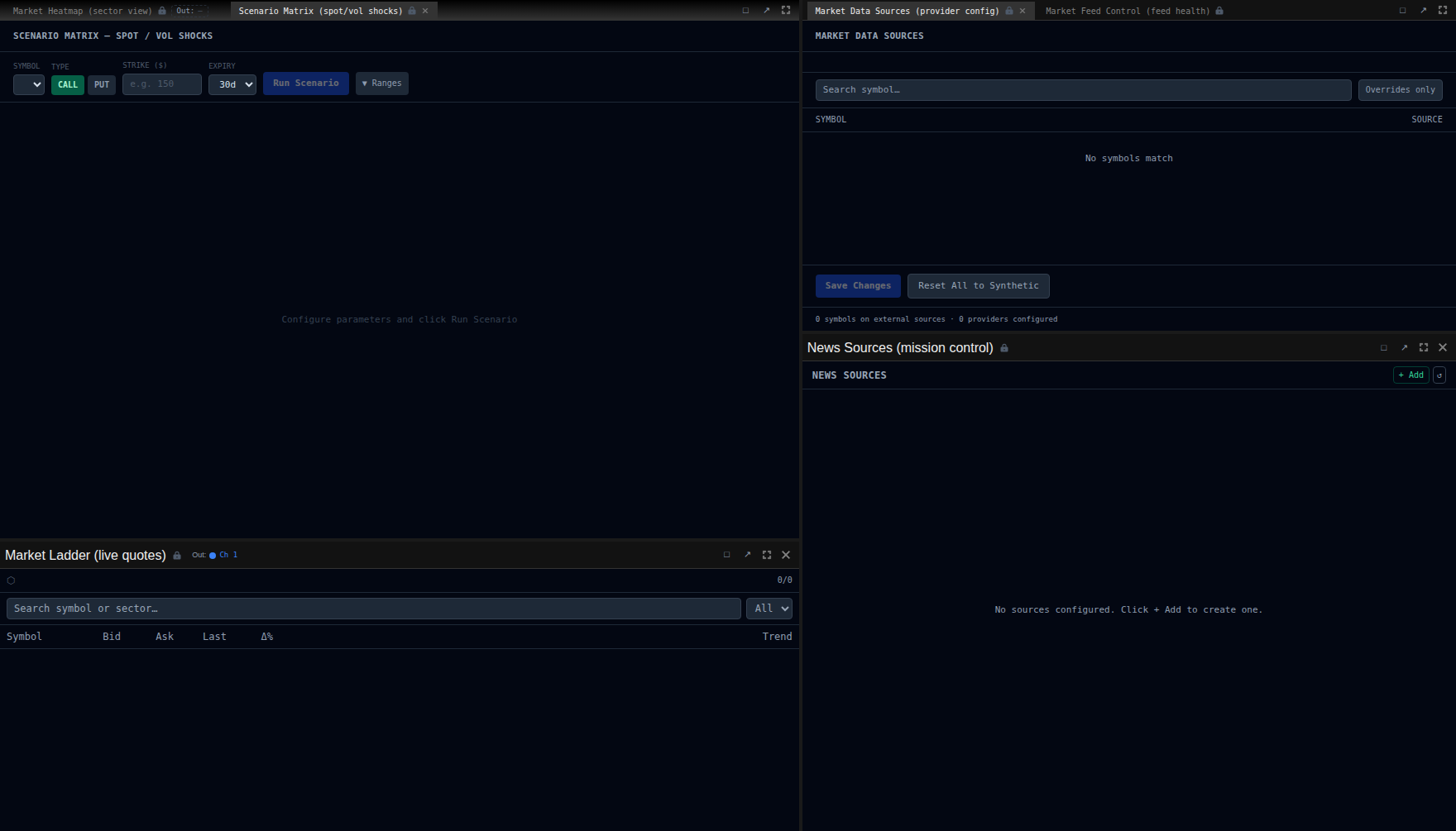 Scenario Matrix (spot/vol shocks) screenshot